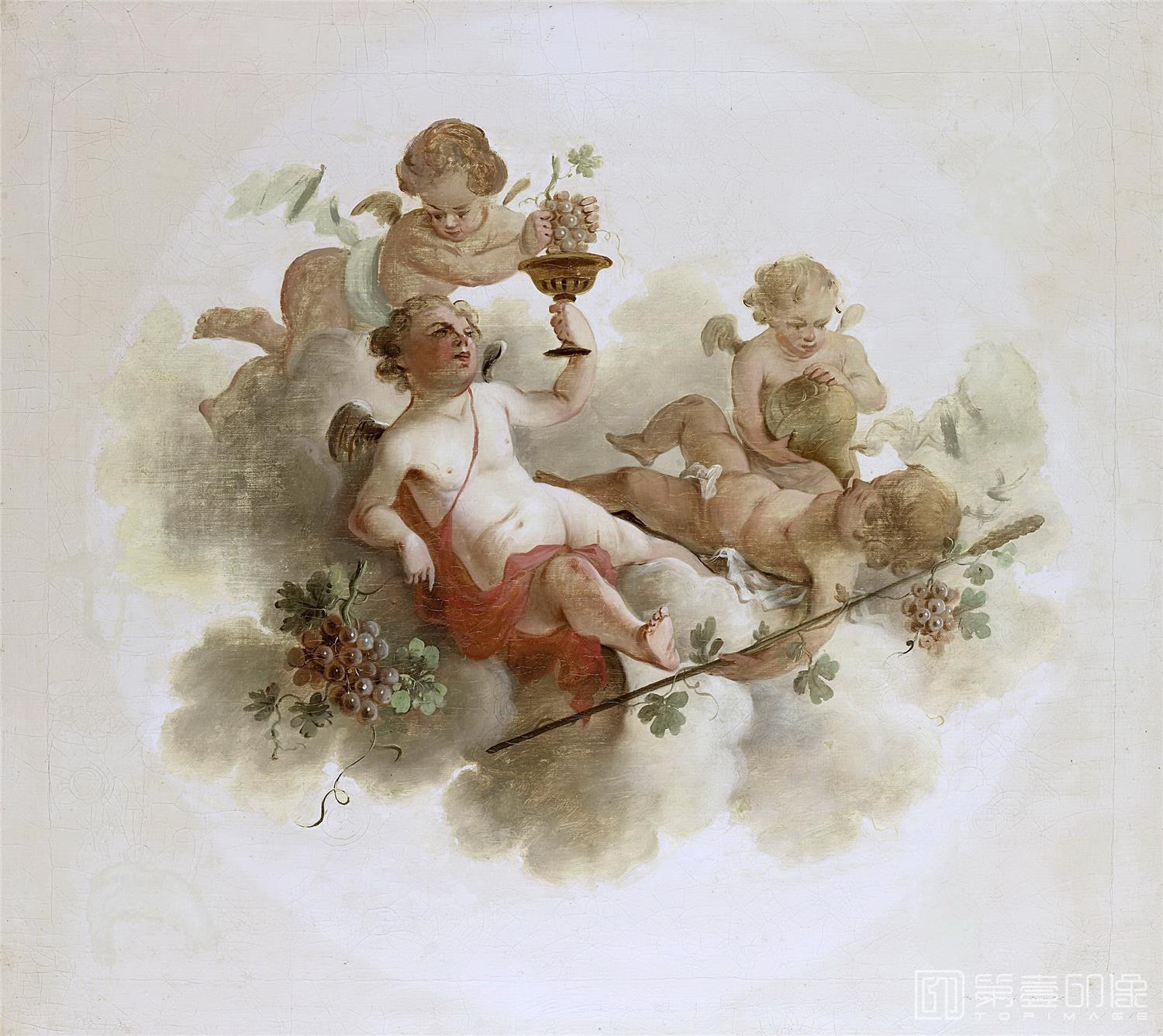油画-荷兰阿姆斯特丹国家美术馆-Unknown artist Vier putti met druiven 1725-1774-1686